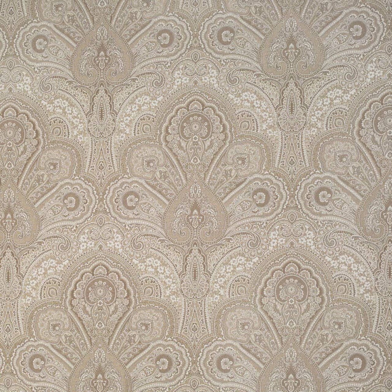 Beige Flora - Beige & Taupe Damask Upholstery Fabric 54 Inches"